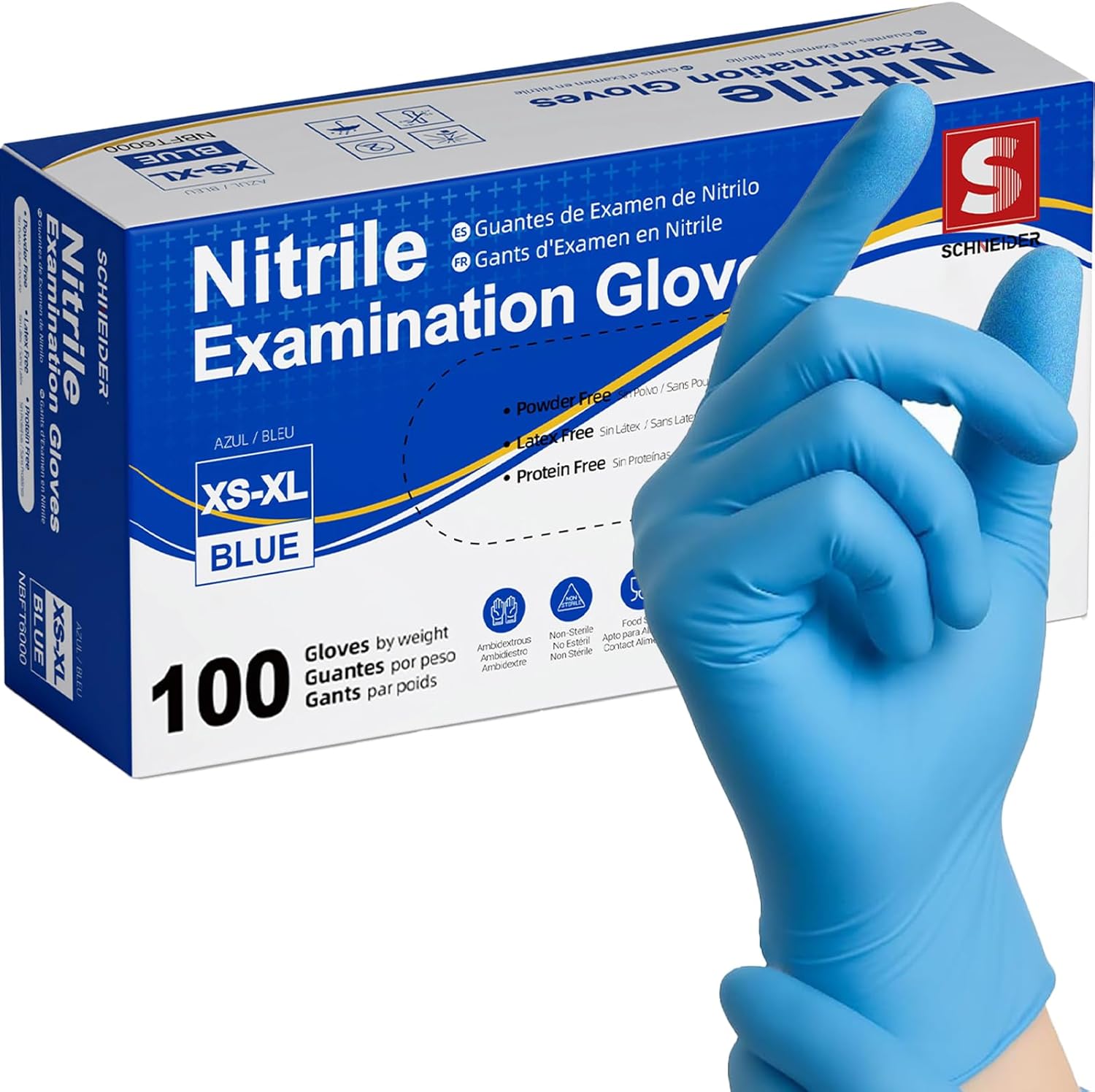 Exam Glove Nitrile - Medical-Grade Nitrile Exam Gloves 100Pcs, FDA
