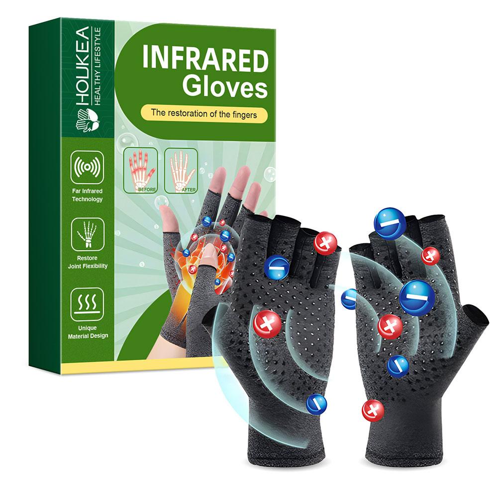 Motorcycle Glove Knuckle - Compression Arthritis Gloves Half-Knuckle Pain Relief
