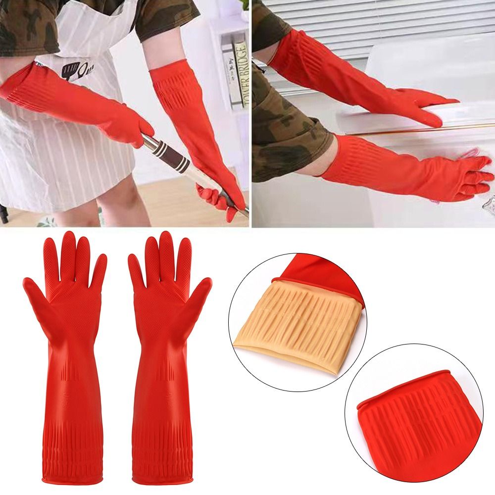 Dish Glove Rubber - 1 Pair Heavy Duty Rubber Gloves