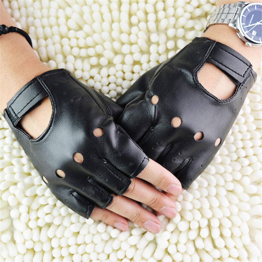 Leather Driving Glove - Unisex Half-Finger Gloves Theatrical Punk Hip-Hop