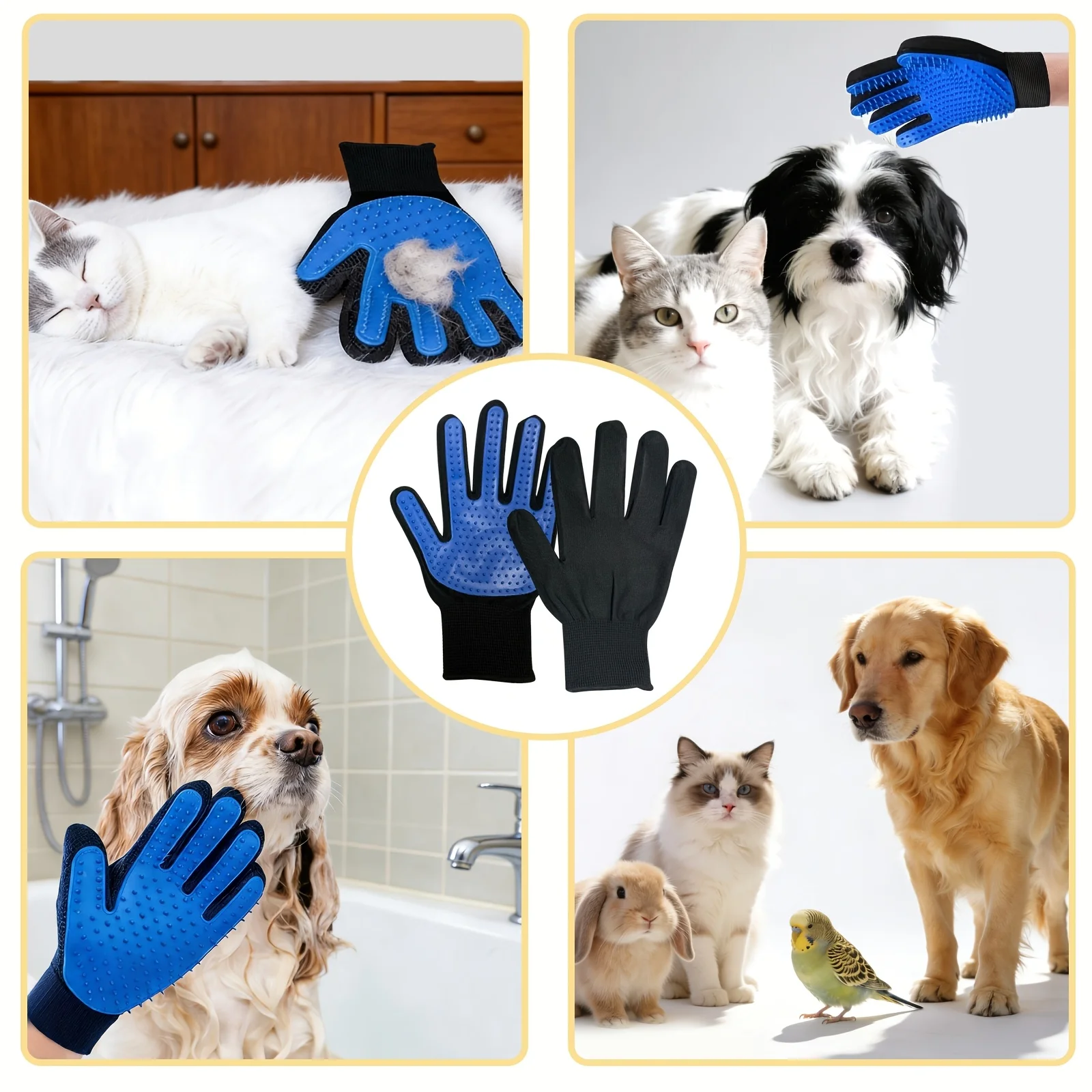 Pet Gloves Cat Grooming Gloves - Rubber Glove Cleaning recension och pris