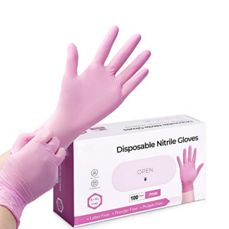 Pink Nitrile Disposable Gloves - Latex Disposable Glove recension och pris