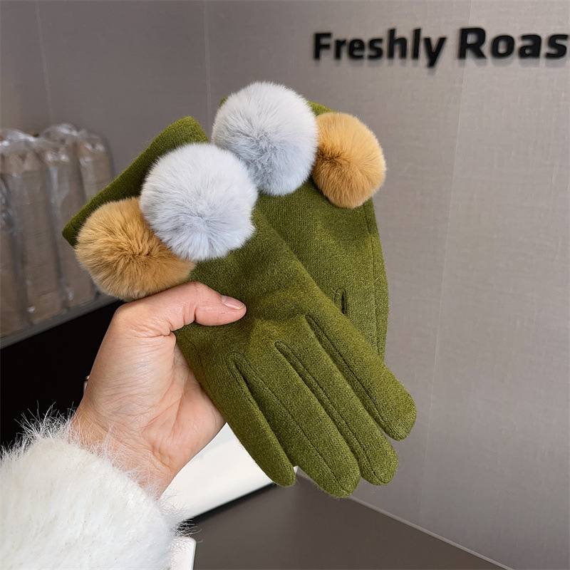 Gloves Women Wool Plaid Fox Fu - Wool Glove Lined recension och pris