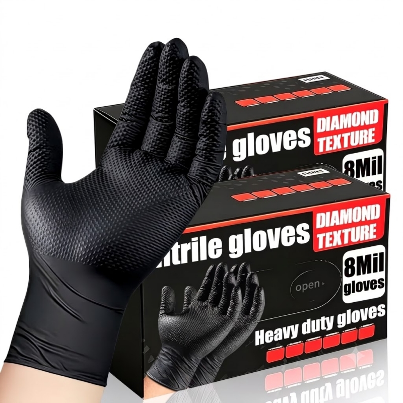 Heavy Duty Black Industrial Ni - Nitrile Mechanic Glove recension och pris