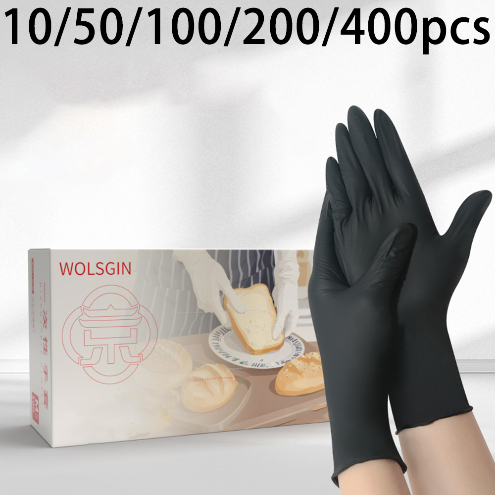 10/50/100/200/400pcs Black Dis - Rubber Glove Cleaning recension och pris