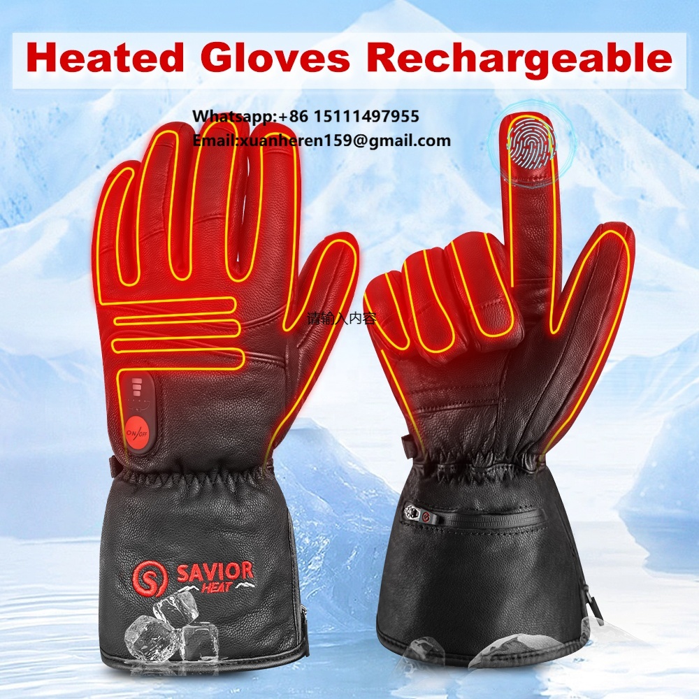 Heated Leather Gloves Men Wome - Ski Glove Waterproof recension och pris