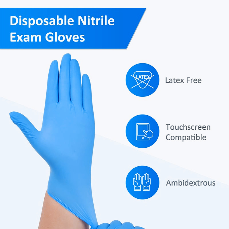 100PCS Blue Nitrile Disposable - Latex Disposable Glove recension och pris