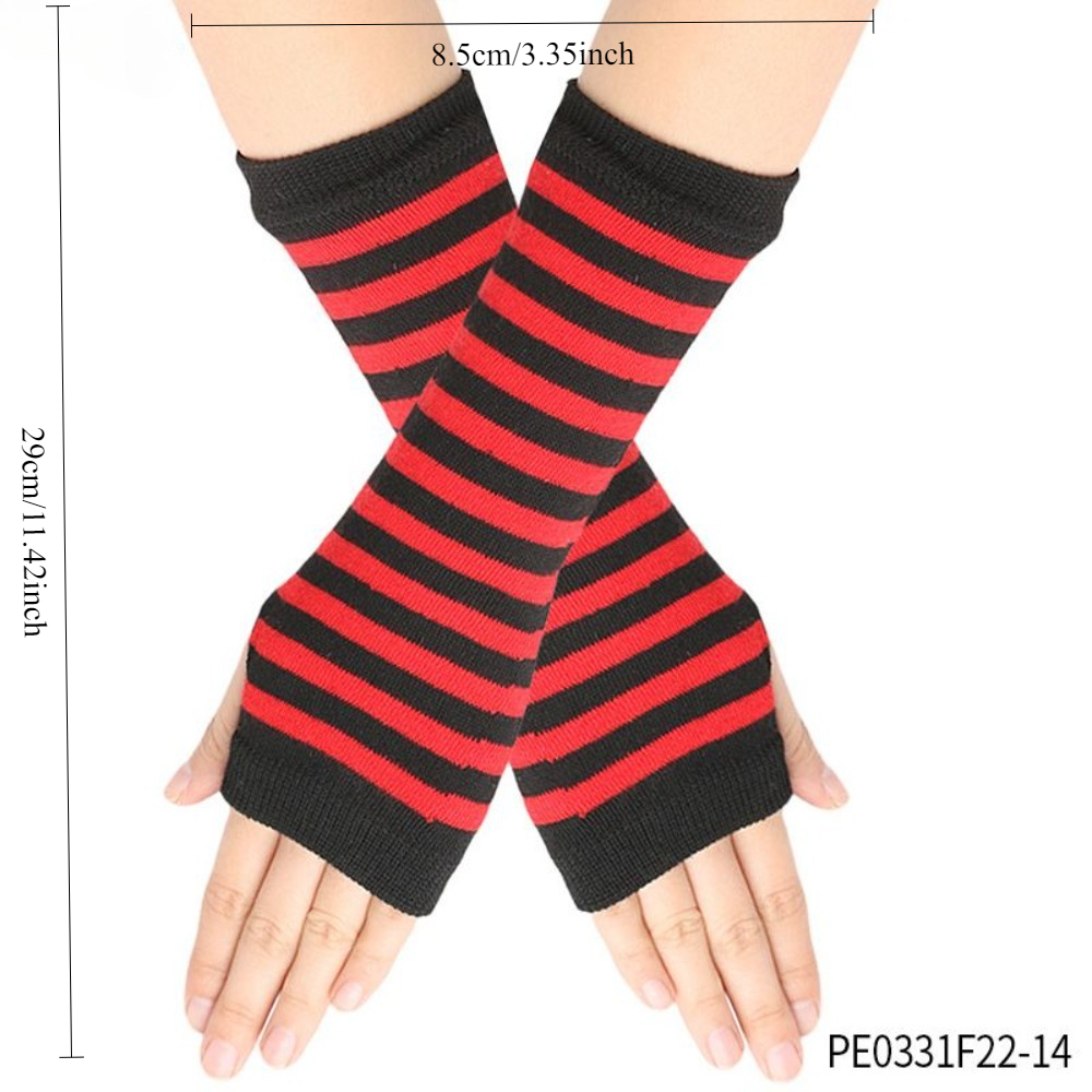 PESENAR Red  Black Striped Fin - Fingerless Glove Knit recension och pris