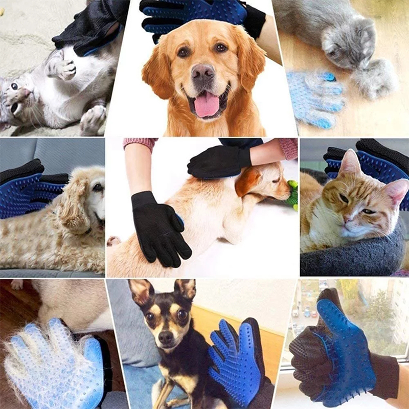 Pet Grooming Gloves Silicone B - Rubber Glove Cleaning recension och pris