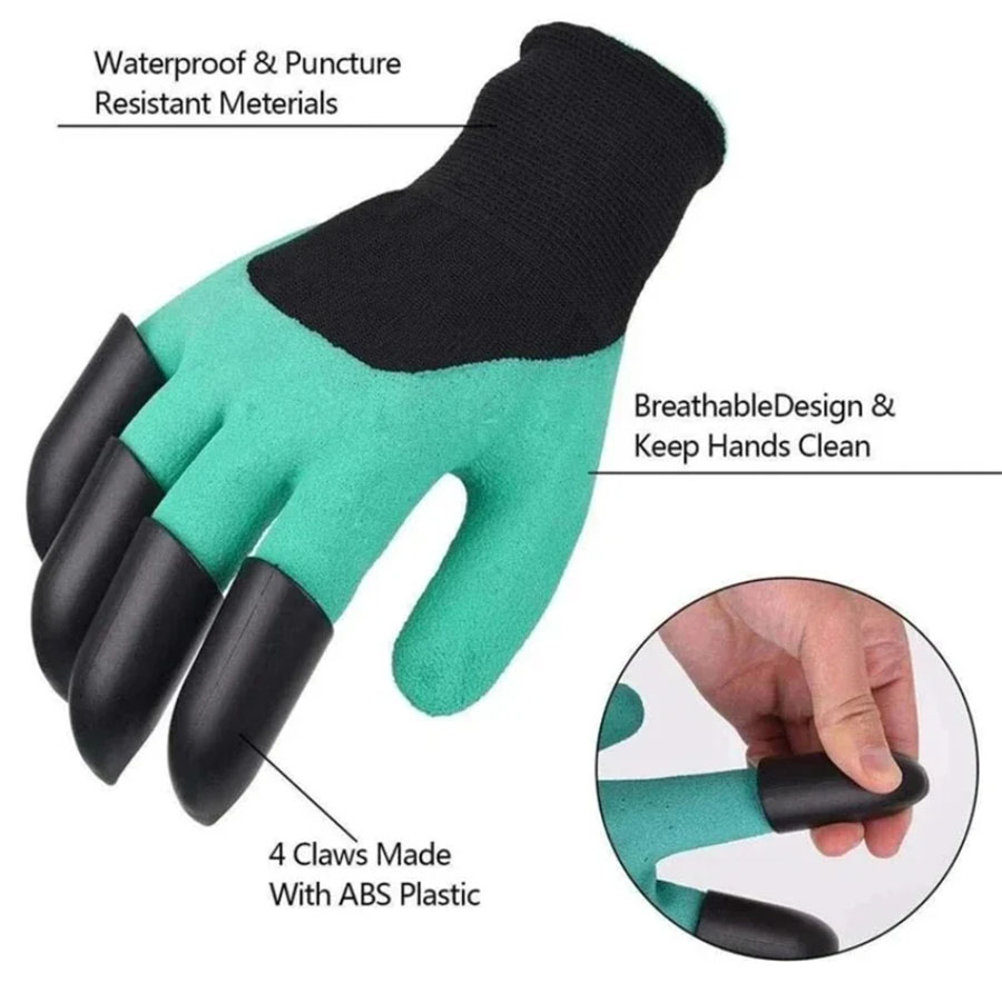 1Pair Gardening Gloves with Cl - Gardening Glove Waterproof recension och pris
