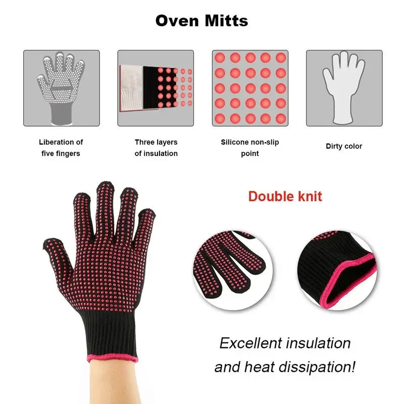 1 Pair Non-Slip Silicone BBQ G - Oven Mitt Silicone recension och pris
