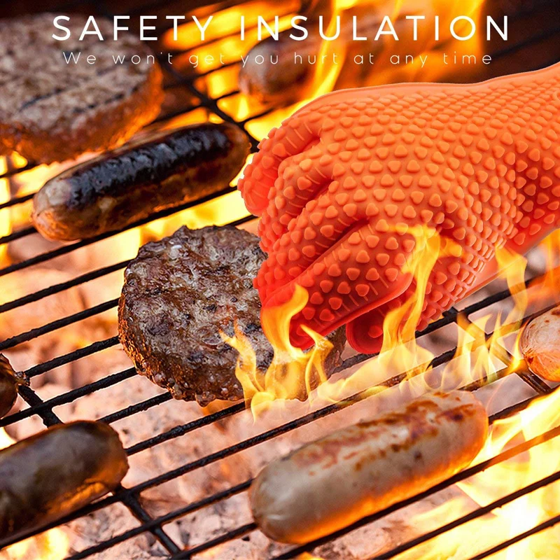 BBQ Silicone Grilling gloves B - Oven Mitt Silicone recension och pris