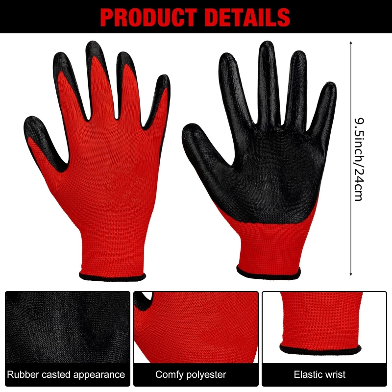 4/20PCS Nitrile Coated Safety  - Nitrile Mechanic Glove recension och pris
