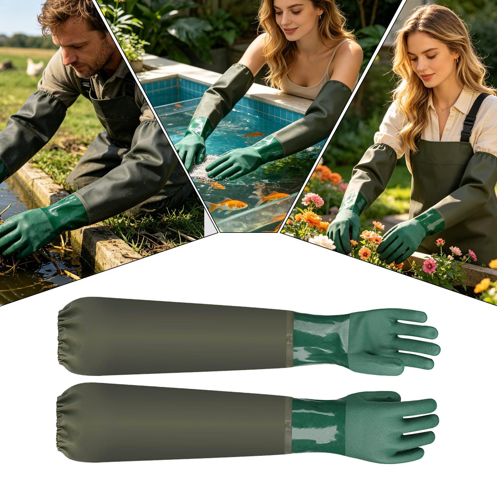 Waterproof Rubber Gloves Long  - Rubber Glove Cleaning recension och pris