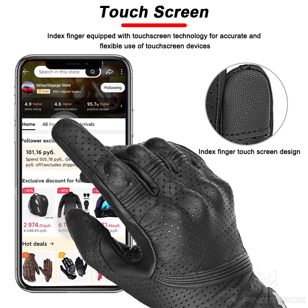 Unisex Vintage Leather Motorcy - Motorcycle Glove Knuckle recension och pris