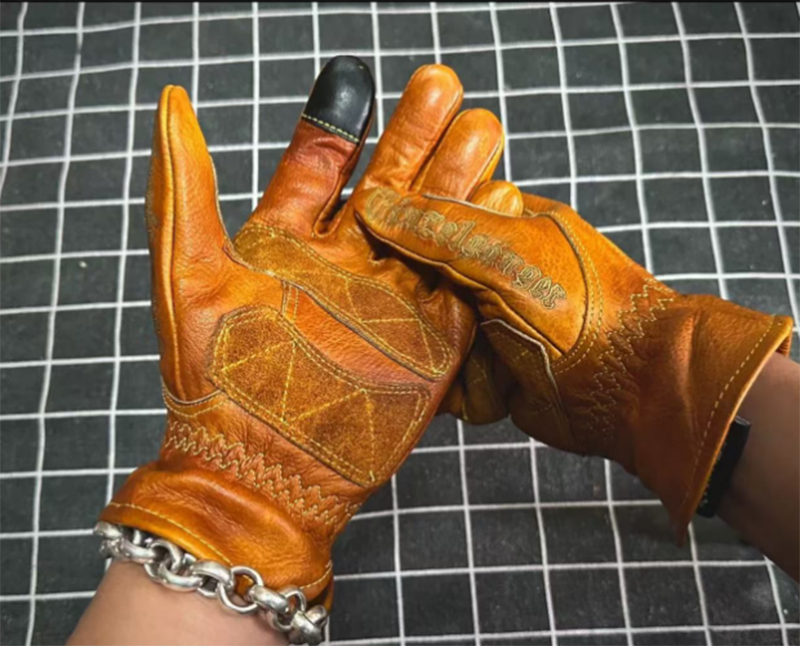 Handmade Genuine Leather Retro - Motorcycle Glove Knuckle recension och pris