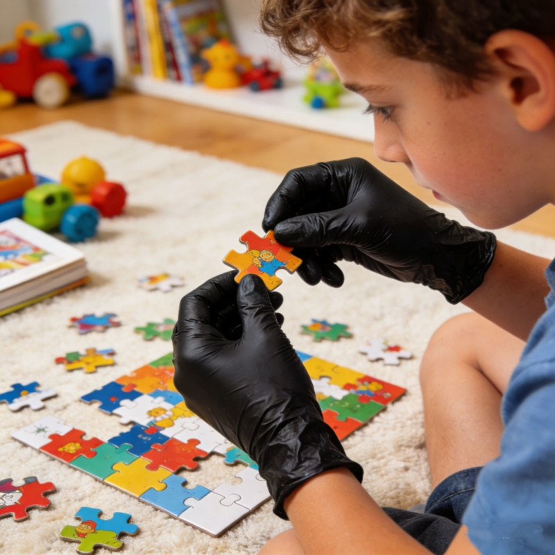 Kids Black Nitrile Disposable  - Nitrile Mechanic Glove recension och pris