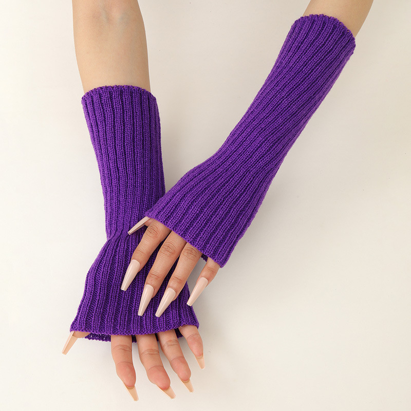 Girls Colorful Warm Knitted Ar - Fingerless Glove Knit recension och pris