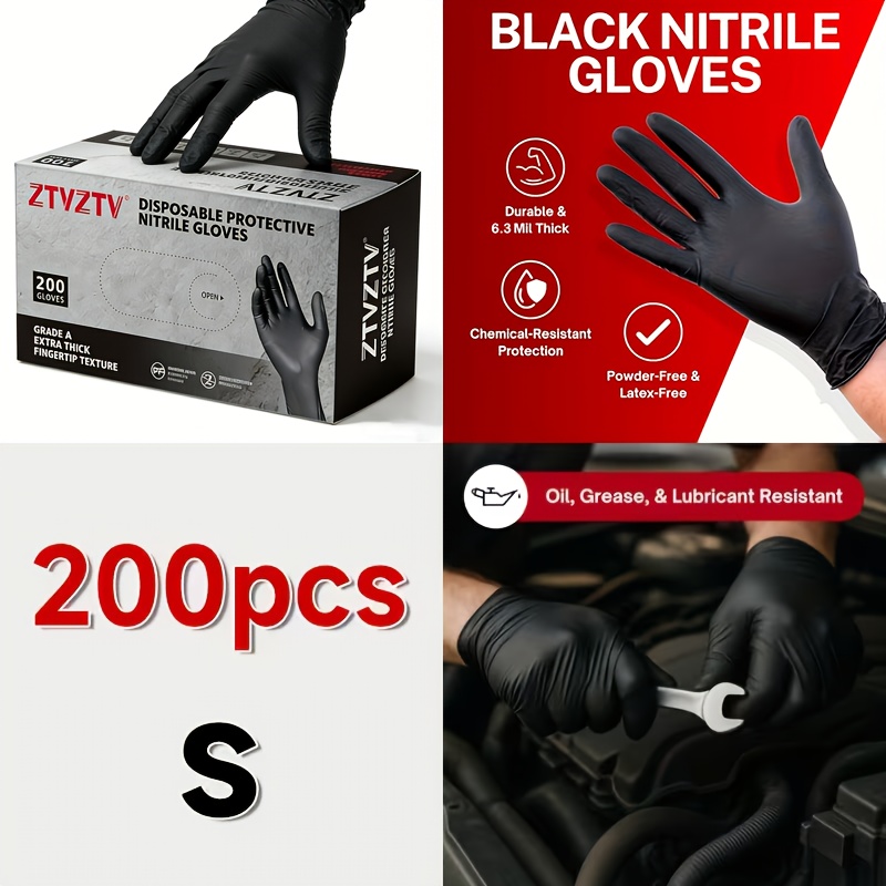 200 pieces per pack, black dis - Rubber Glove Cleaning recension och pris