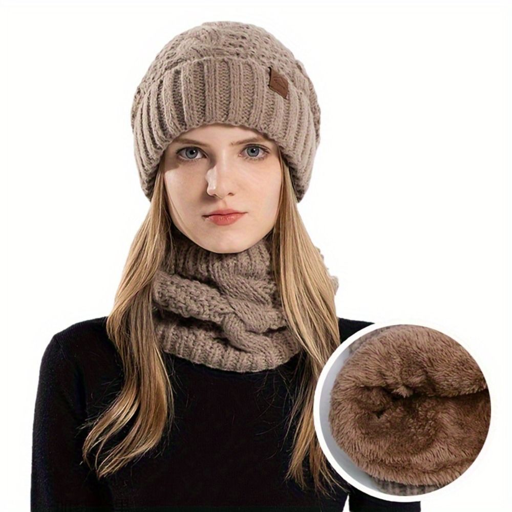 Soft Winter Beanie Hat Scarf S - Wool Glove Lined recension och pris