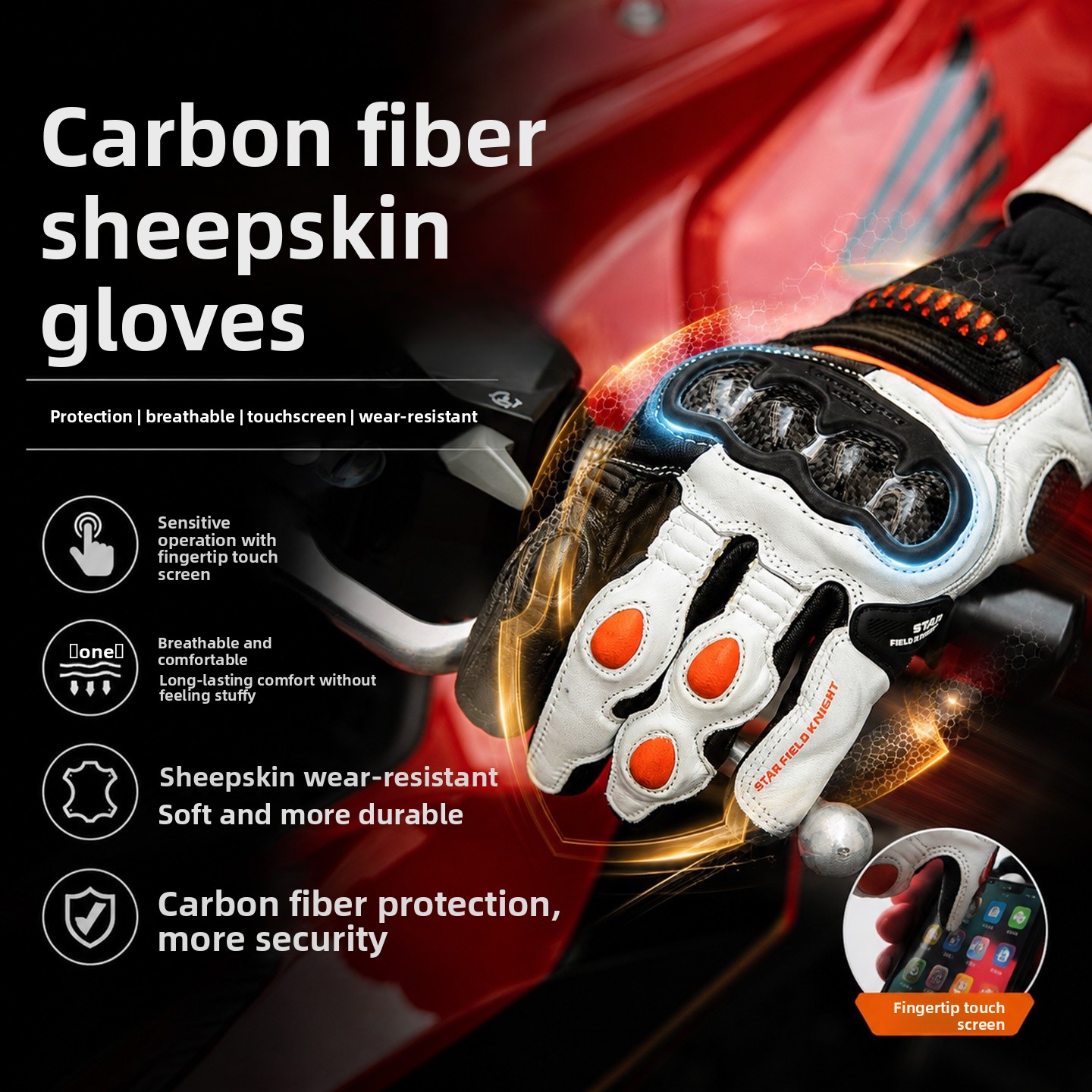 STAR KNIGHT Motorcycle Riding  - Motorcycle Glove Knuckle recension och pris