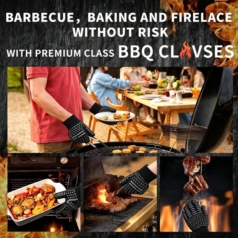 1pc/1 pair of Barbecue gloves  - Oven Mitt Silicone recension och pris