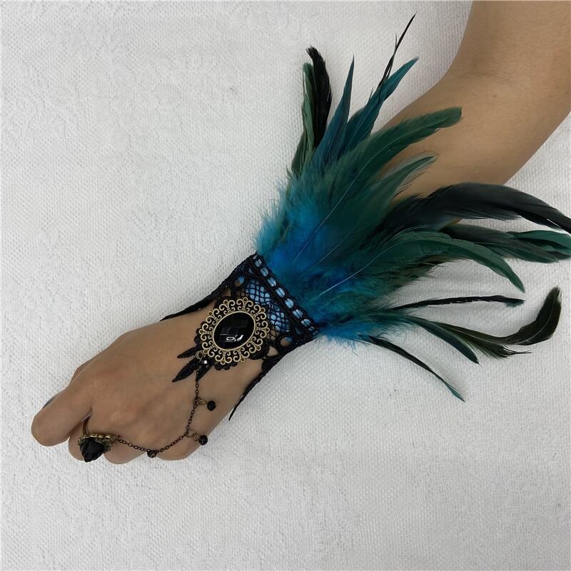 Halloween Feather Lace Gloves  - Motorcycle Glove Knuckle recension och pris