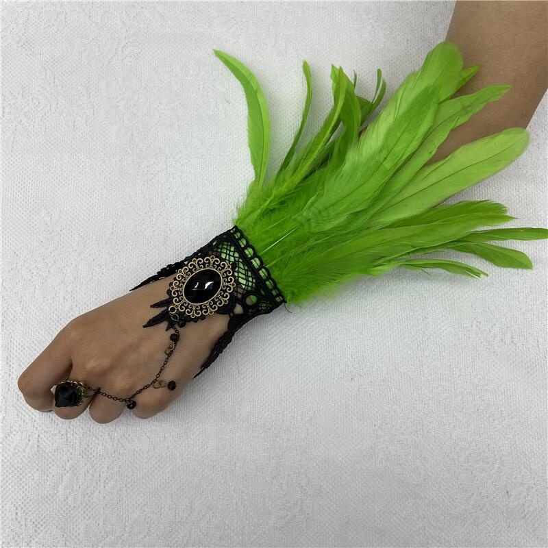 Halloween Feather Lace Gloves  - Motorcycle Glove Knuckle recension och pris