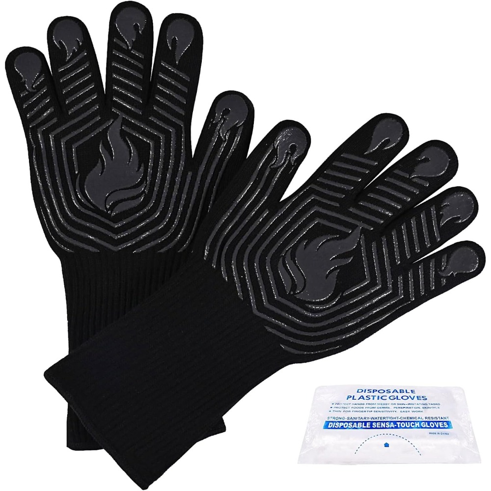 BBQ Gloves, 1472°F Heat Resist - Oven Mitt Silicone recension och pris